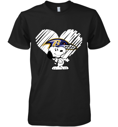 I Love Baltimore Ravans Snoopy In My Heart NFL Shirts Premium Men's T-Shirt