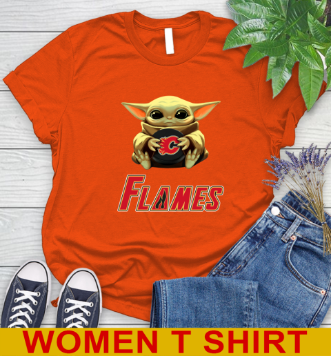 NHL Hockey Calgary Flames Star Wars Baby Yoda Shirt 92