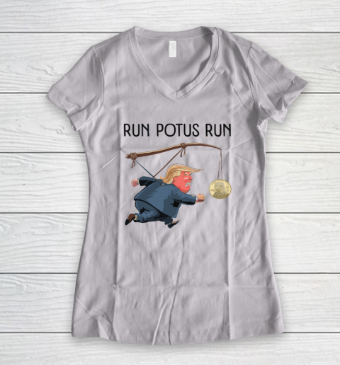 Trump Nobel Peace Prize Run Potus Run Women's V-Neck T-Shirt