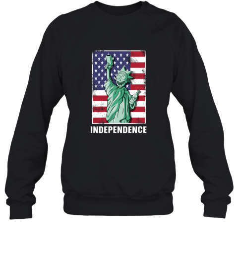 rnpr rick and morty statue of liberty independence day 4th of july shirts sweatshirt 35 front black