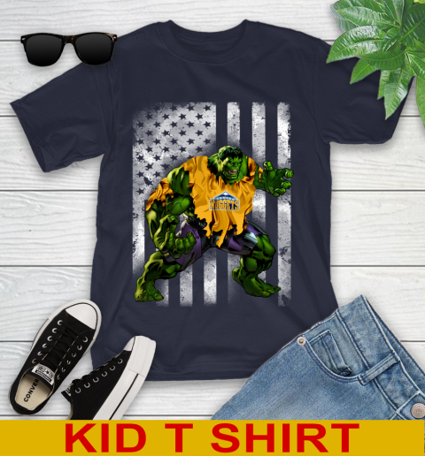 Denver Nuggets Hulk Marvel Avengers NBA Basketball American Flag Youth T-Shirt 2