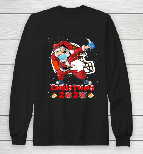 Cleveland Browns Funny Santa Claus Dabbing Christmas 2020 NFL Long Sleeve T-Shirt