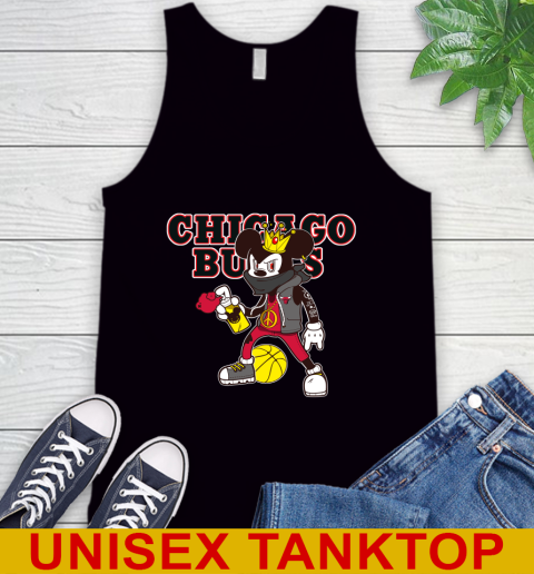 Chicago Bulls NBA Basketball Mickey Peace Sign Sports Tank Top 2