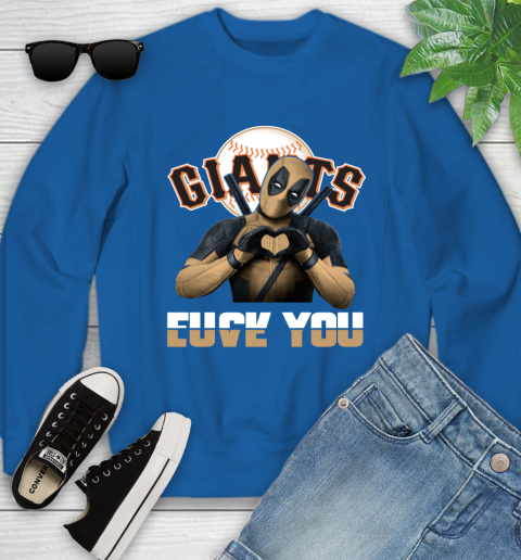 MLB San Francisco Giants Deadpool Love You Fuck You Baseball Sports Youth Sweatshirt 7