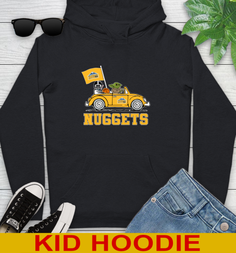 NBA Basketball Denver Nuggets Darth Vader Baby Yoda Driving Star Wars Shirt Youth Hoodie 2
