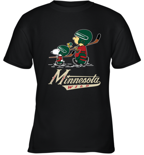 Let's Play Minnesota Wilds Ice Hockey Snoopy NHL Youth T-Shirt