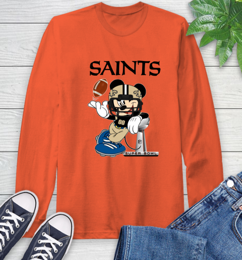 NFL New Orleans Saints Mickey Mouse Disney Super Bowl Football T Shirt Long Sleeve T-Shirt 5