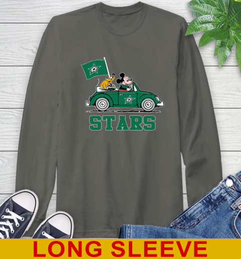NHL Hockey Dallas Stars Pluto Mickey Driving Disney Shirt Long Sleeve T-Shirt 8