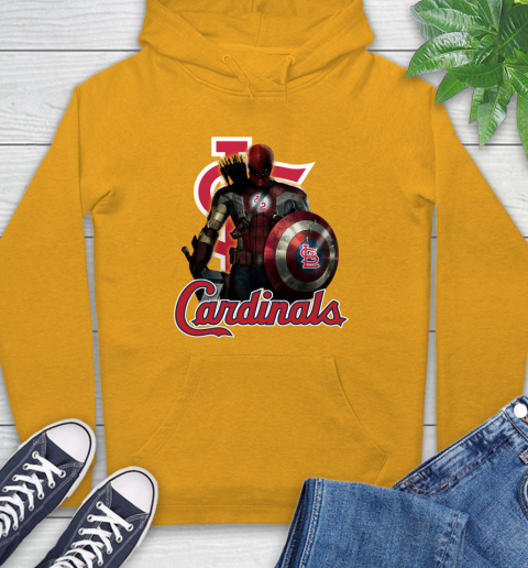 MLB Captain America Thor Spider Man Hawkeye Avengers Endgame Baseball St.Louis Cardinals Hoodie 3