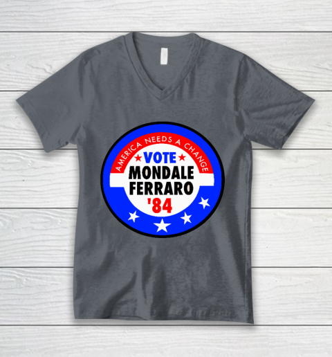 Walter Mondale and Geraldine Ferraro Campaign Button V-Neck T-Shirt 4