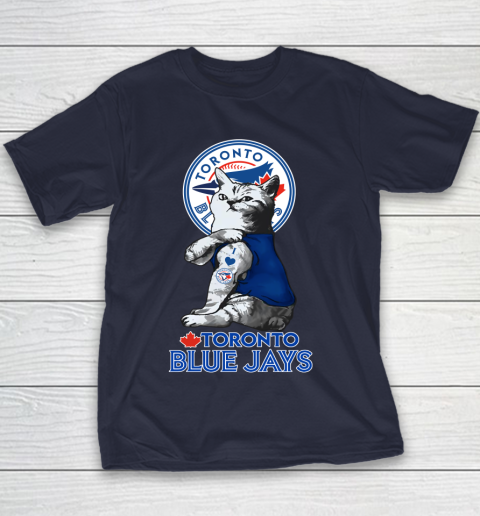MLB Baseball My Cat Loves Toronto Blue Jays Youth T-Shirt 2