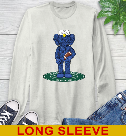 NFL Football New York Jets Kaws Bff Blue Figure Shirt Long Sleeve T-Shirt 12