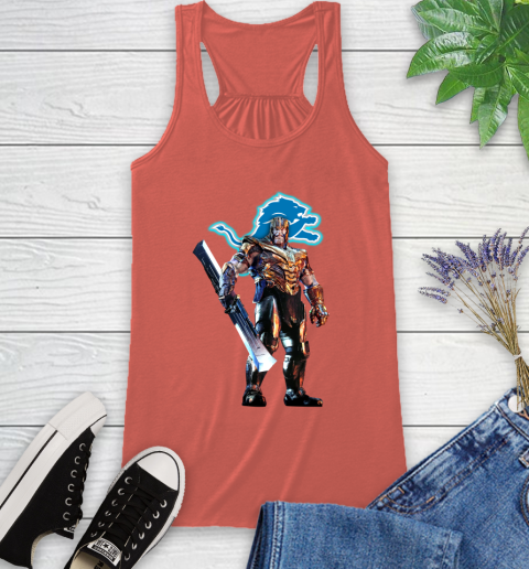 NFL Thanos Gauntlet Avengers Endgame Football Detroit Lions Racerback Tank 4