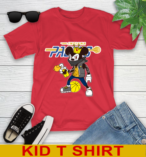 Indiana Pacers NBA Basketball Mickey Peace Sign Sports Youth T-Shirt 10