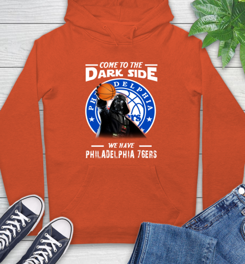 NBA Come To The Dark Side We Have Philadelphia 76ers Star Wars Darth Vader Basketball Hoodie 4