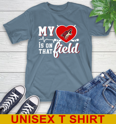NHL My Heart Is On That Field Hockey Sports Arizona Coyotes T-Shirt 8