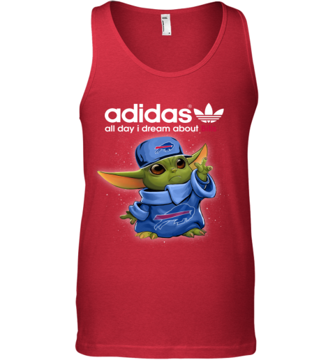 Baby Yoda Adidas All Day I Dream About  Bills x1js baby yoda adidas all day i dream aboutbills unisex tank 17 front red