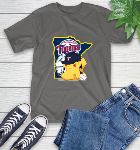 MLB Pikachu Baseball Sports Minnesota Twins T-Shirt 9