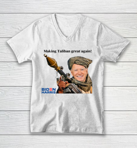 Making The Taliban Great Again Funny Joe Biden V-Neck T-Shirt