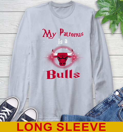NBA Basketball Harry Potter My Patronus Is A Chicago Bulls Long Sleeve T-Shirt 6