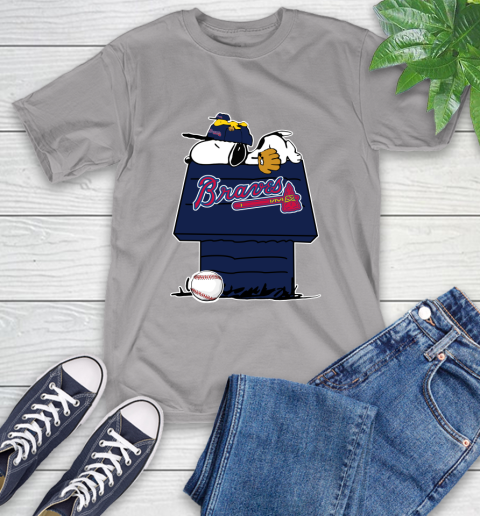 MLB Atlanta Braves Snoopy Woodstock The Peanuts Movie Baseball T Shirt T-Shirt 6