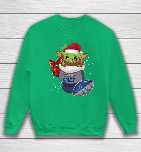 Indianapolis Colts Christmas Baby Yoda Star Wars Funny Happy NFL Sweatshirt 6