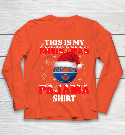 New York Knicks This Is My Christmas Pajama Shirt NBA Youth Long Sleeve 3