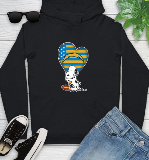 San Diego Chargers NFL Football The Peanuts Movie Adorable Snoopy Youth Hoodie 2