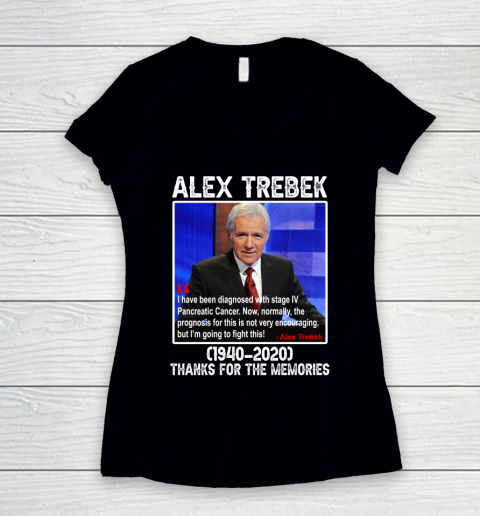 Alex Trebek 1940 2020 Thanks For The Memories Women's V-Neck T-Shirt