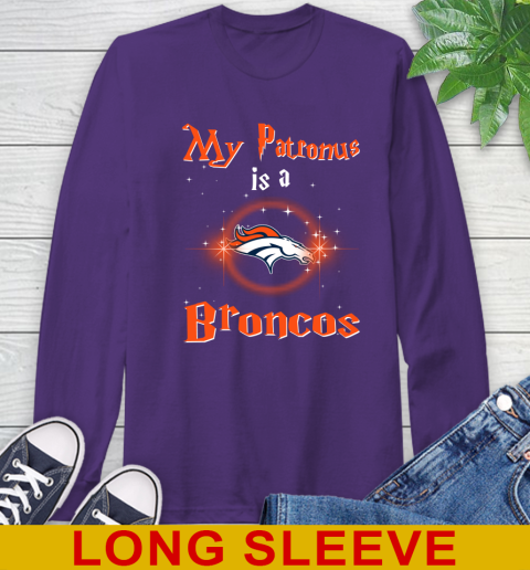 NFL Football Harry Potter My Patronus Is A Denver Broncos Long Sleeve T-Shirt 5