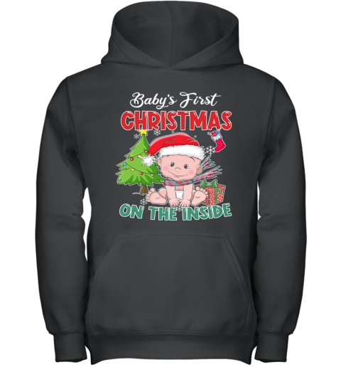 Baby's First Christmas On The Inside Youth Hoodie
