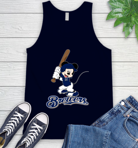 MLB Baseball Milwaukee Brewers Cheerful Mickey Mouse Shirt Tank Top 3