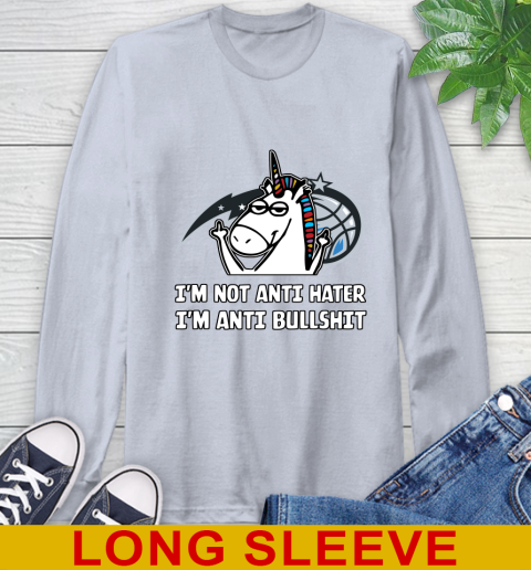 Orlando Magic NBA Basketball Unicorn I'm Not Anti Hater I'm Anti Bullshit Long Sleeve T-Shirt 6