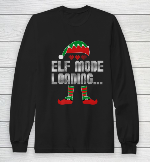 Elf Mode Loading Funny Christmas Pajama Video Gamer Long Sleeve T-Shirt