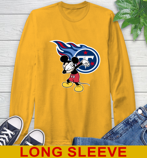 Tennessee Titans NFL Football Dabbing Mickey Disney Sports Long Sleeve T-Shirt 3