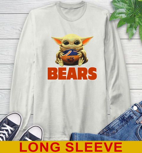 NFL Football Chicago Bears Baby Yoda Star Wars Shirt Long Sleeve T-Shirt 12