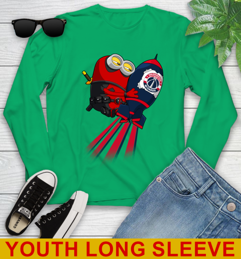 NBA Basketball Washington Wizards Deadpool Minion Marvel Shirt Youth Long Sleeve 7