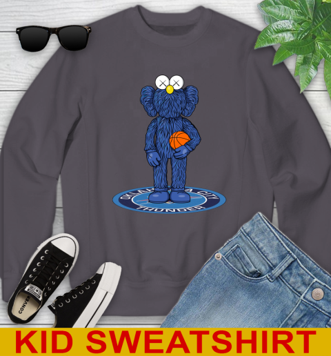 NBA Basketball Oklahoma City Thunder Kaws Bff Blue Figure Shirt Youth Sweatshirt 6