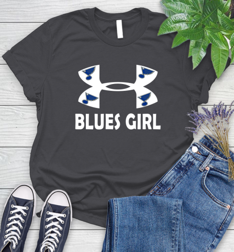 NHL St.Louis Blues Girl Under Armour Hockey Sports Women's T-Shirt 8