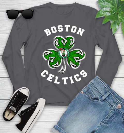 NBA Boston Celtics Three Leaf Clover St Patrick's Day Basketball Sports Youth Long Sleeve 9