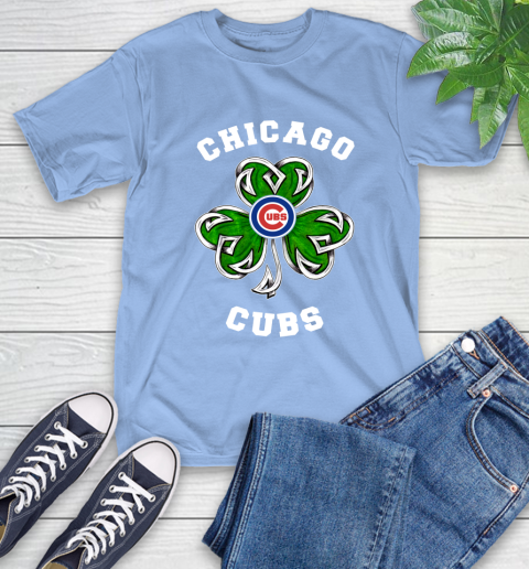 MLB Chicago Cubs Three Leaf Clover St Patrick's Day Baseball Sports T-Shirt 12