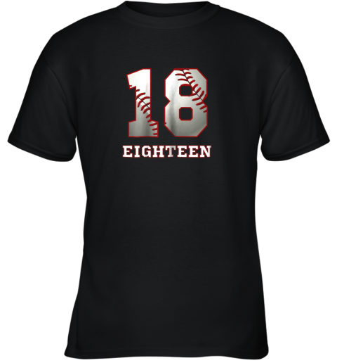 Baseball Number Player No 18 Jersey Youth T-Shirt