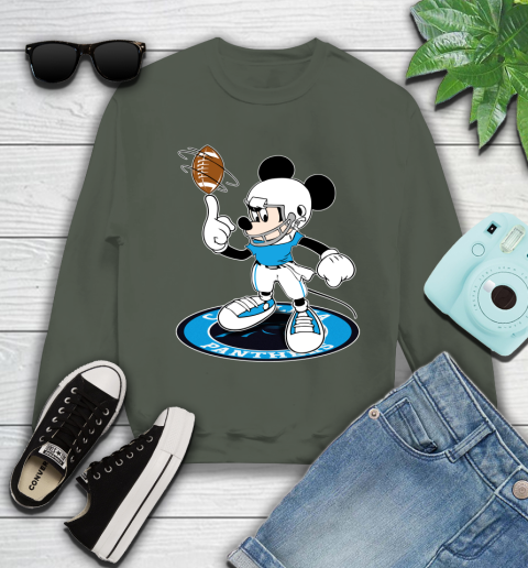 NFL Football Carolina Panthers Cheerful Mickey Disney Shirt Youth Sweatshirt 9
