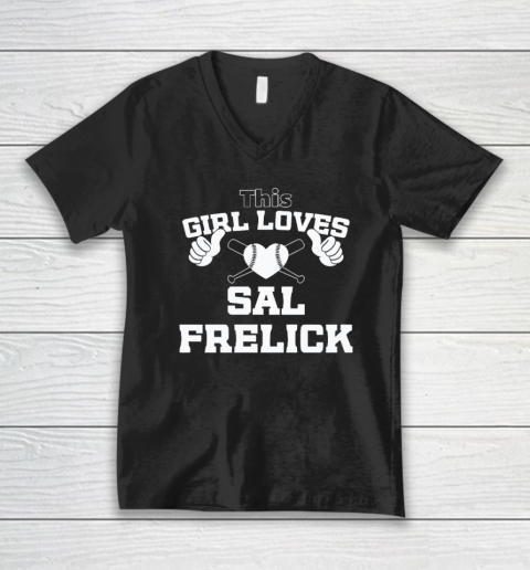 This Girl Loves Sal Frelick V-Neck T-Shirt