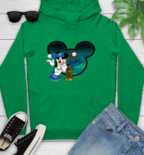 MLB Los Angeles Dodgers The Commissioner's Trophy Mickey Mouse Disney Youth Hoodie 7