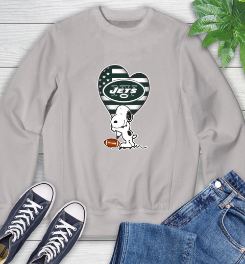 New York Jets NFL Football The Peanuts Movie Adorable Snoopy Sweatshirt 12