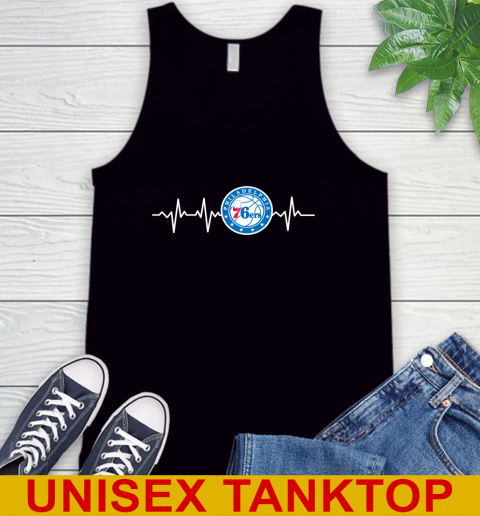 Philadelphia 76ers NBA Basketball Heart Beat Shirt Tank Top