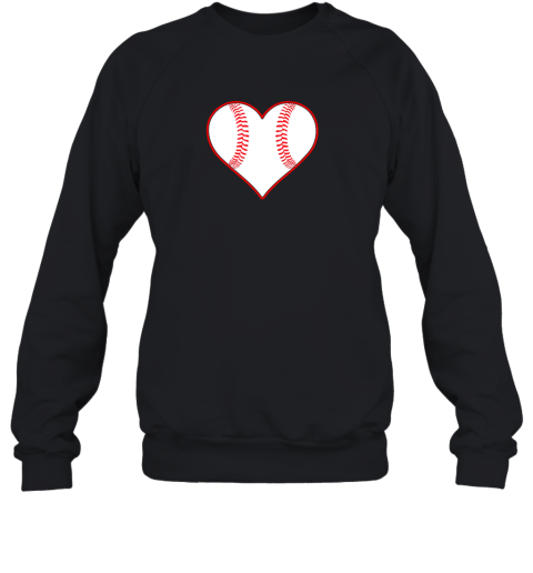 Baseball Player, Coach or Fan Heart Shaped Baseball Graphic Sweatshirt