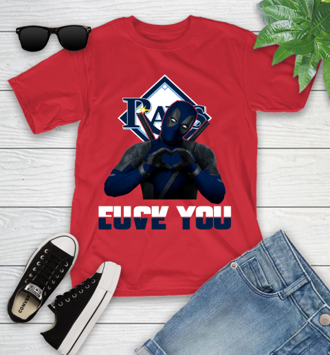 MLB Tampa Bay Rays Deadpool Love You Fuck You Baseball Sports Youth T-Shirt 28