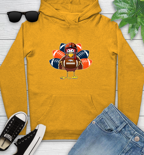 Denver Broncos Turkey Thanksgiving Day Youth Hoodie 3